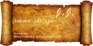 Jakobi Júlia névjegykártya